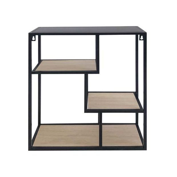 Стенна етажерка от дърво и метал