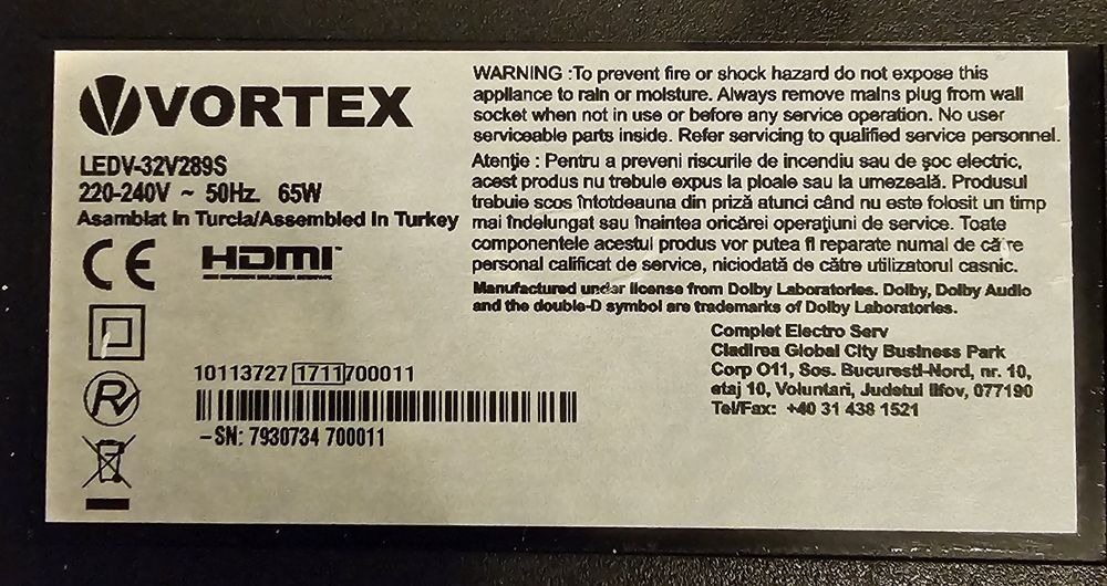 Vând televizor smart Vortex