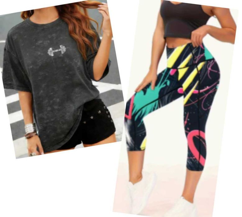 Клинове спортни Nike, Gymshark и други в комплект за спорт Нови, 7 бр, р-ри XS, M, L. с цени