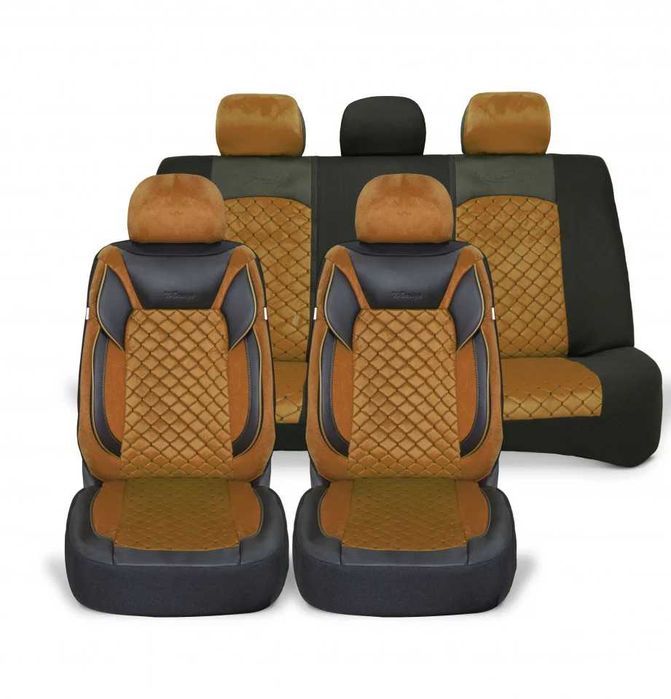 Huse scaune auto universale piele ecologica cu material textil