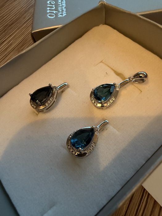 Сребърни бижута с Таитянска перла и Лондон топаз