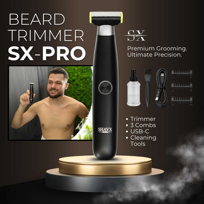 Trimmer Barbati Profesional SHAVX SX-PRO pentru Barba si Corp – Nou