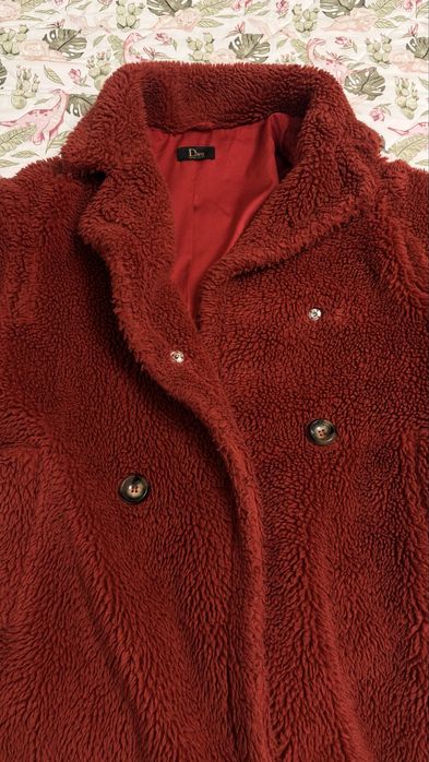 Шуба красная тедди