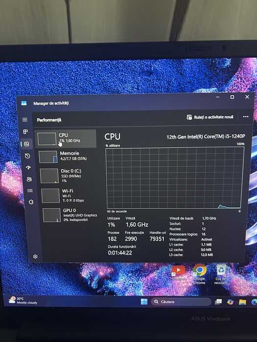 Laptop i5gen 12| 8gb ram| ssd M2 512