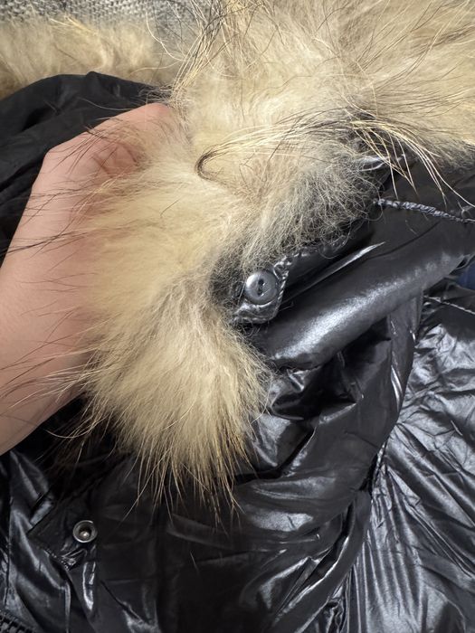 Geaca lunga din fas cu blana naturala