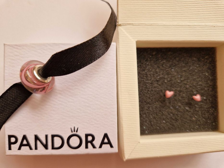 Сребърни PANDORA талисман за гривна и N1 обеци