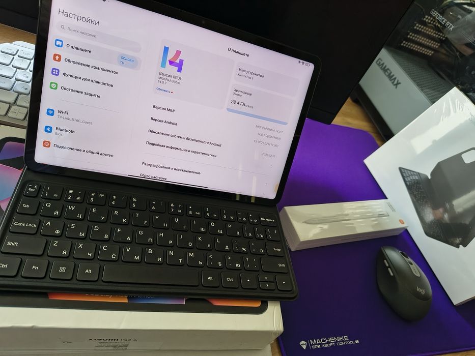 Планшет Xiaomi Pad 6, чехол клавиатура оригинал, стилус оригинал, полн