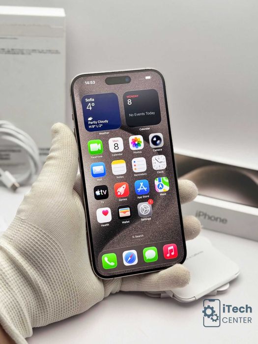 iPhone 15 Pro MAX, Natural, 100% батерия, КАТО НОВ, 1г. ГАРАНЦИЯ!