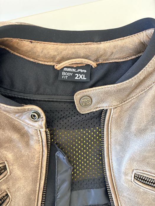 Geacă moto Segura Body Fit – Piele naturală maro
