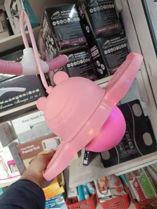 Светящаяся мяч скакалка нейроскакалка  розовая с огнями, розовый, сини