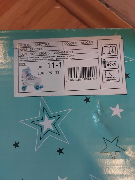 Patine cu rotile SFR Spectra Pink/Green - marimea 29-33