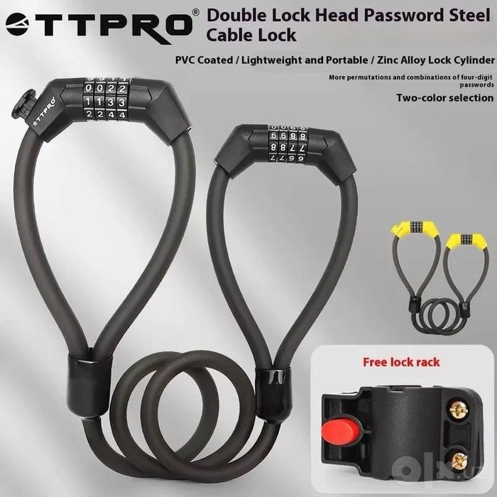 Надежный кодовый замок TTPro Double Lock двойной  велосипед, скутер.