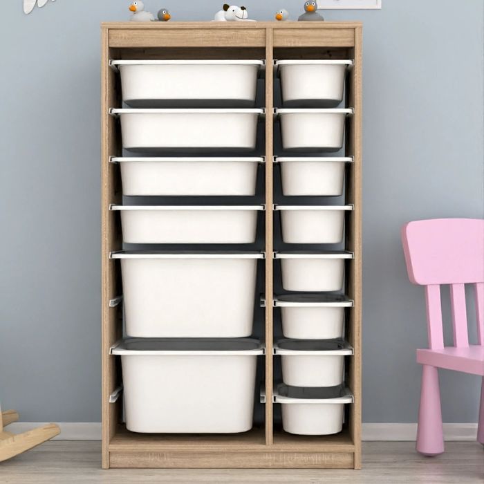 Шкаф за съхранение, етажерка за играчки с 14 кошници Montana XS