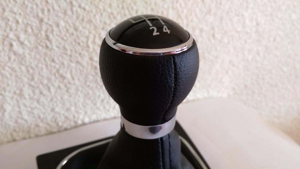 Manson schimbator + nuca PIELE + rama cromata VW Golf 5 6 Jetta cu 5T
