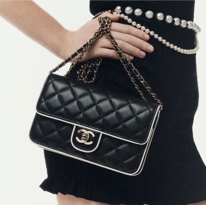 Оригинална Chanel Чанта от Естествена Агнешка Кожа Верифицирана с Чип