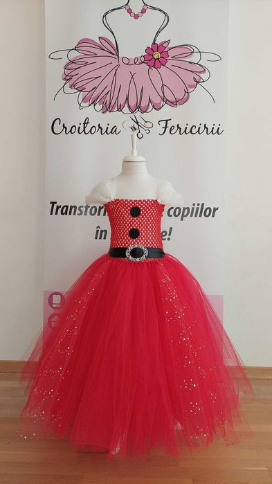 Rochita TUTU Craciunita Doamna Craciun rosie serbare iarna