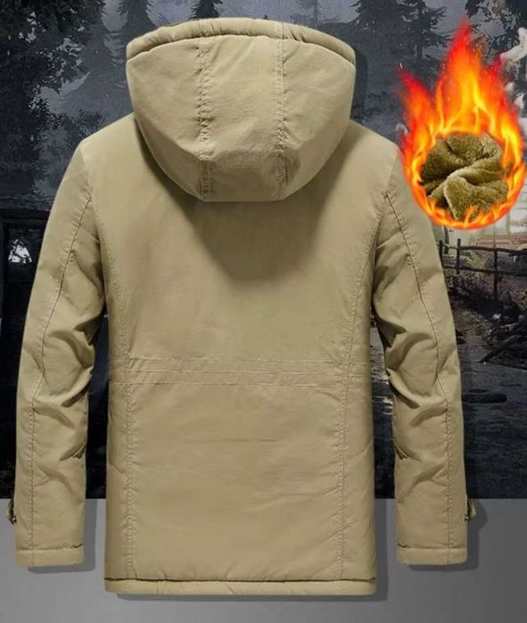 Новая мужская зимняя куртка с капюшоном 3 цвета размер 48-58 до 120 кг