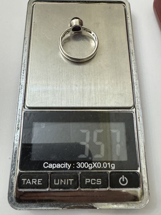 Inel argint 925, cu ametist cabochon. Vintage.