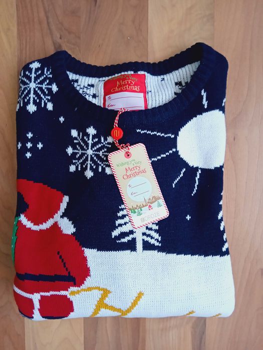 ХЛ Nautica Коледни и  пуловер вълна,акрил т.син