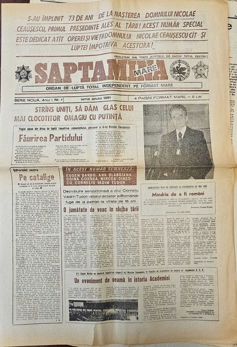 Lot Ziare de Colecție 1991: Ediții Speciale Rare, Săptămâna Mare, Cațavencu
