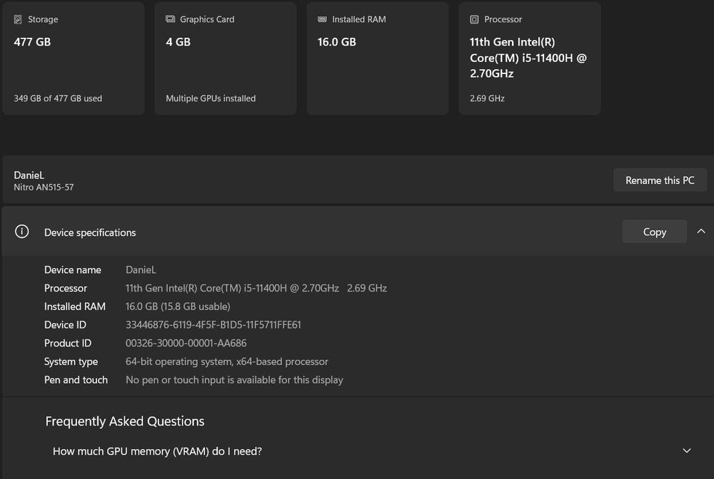 Laptop Gaming ACER Nitro 5