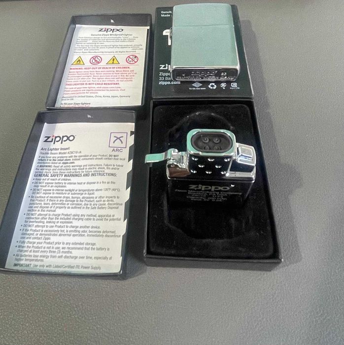 Zippo GAS Double Torch (2 flacari), Arc Lighter & Brushed Chrome