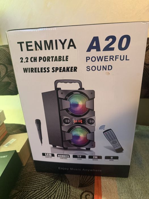 Bluetooth тонколона, преносима безжична с микрофон, 60W