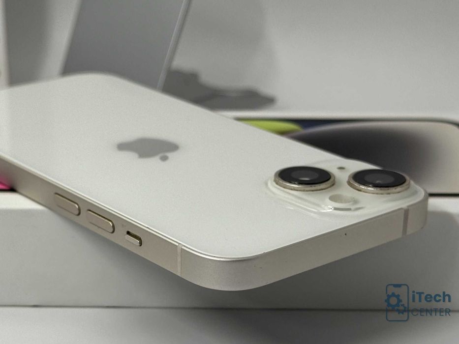 iPhone 14, 128GB, White, 100% батерия, КАТО НОВ, 1г. ГАРАНЦИЯ!