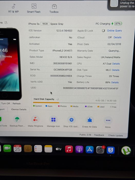 iPhone 5s SpaceBlack 16GB Impecabil