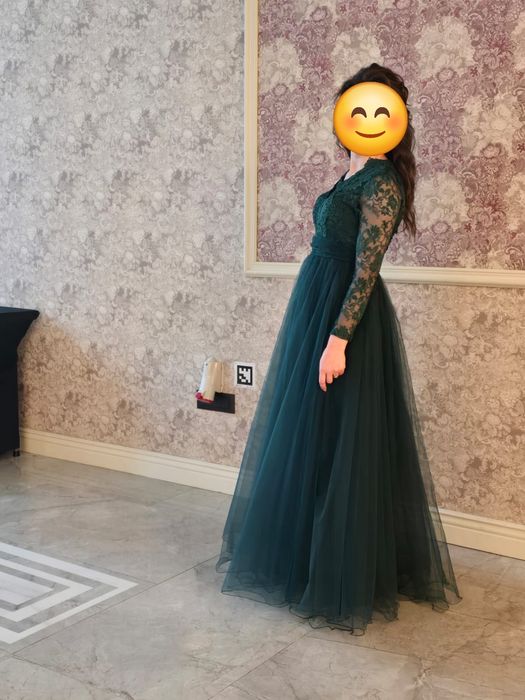 Rochie lunga pentru evenimente, verde închis, mărimea S/ M