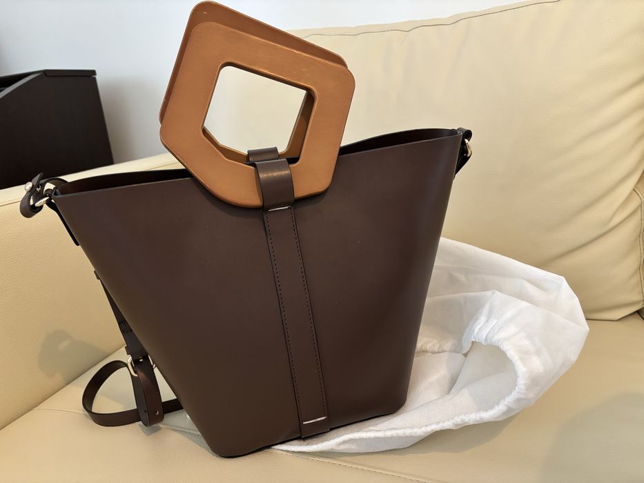 Сумка ZARA с деревянными ручками