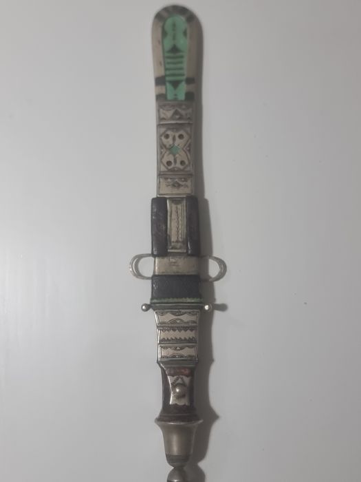 Pumnal Tuareg autentic din argint - Sahara, început 1900