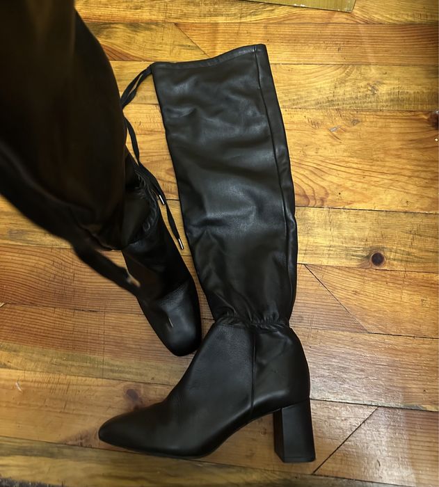 ZARA нови чизми естествена кожа