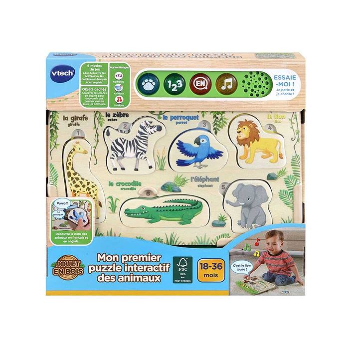 Интерактивен дървен пъзел с животни VTech