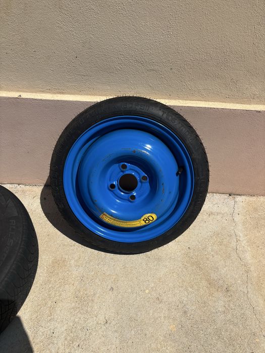 Set 4 jante originale Chevrolet Aveo R14 + roată rezervă slim | 4x100 | Anvelope DOT 2024