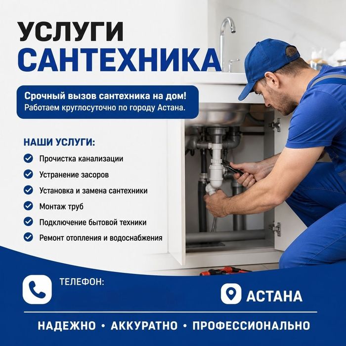 Сантехник услуги Астана