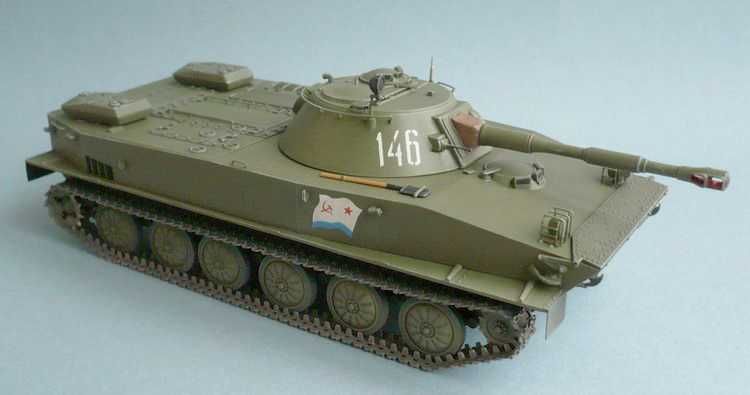 Сборная модель-Плавающий Танк-ПТ-76Б. Масштаб 1:35