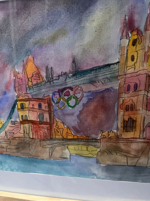 Оригинална акварелна картина Tower Bridge – рамка 30×40 см.