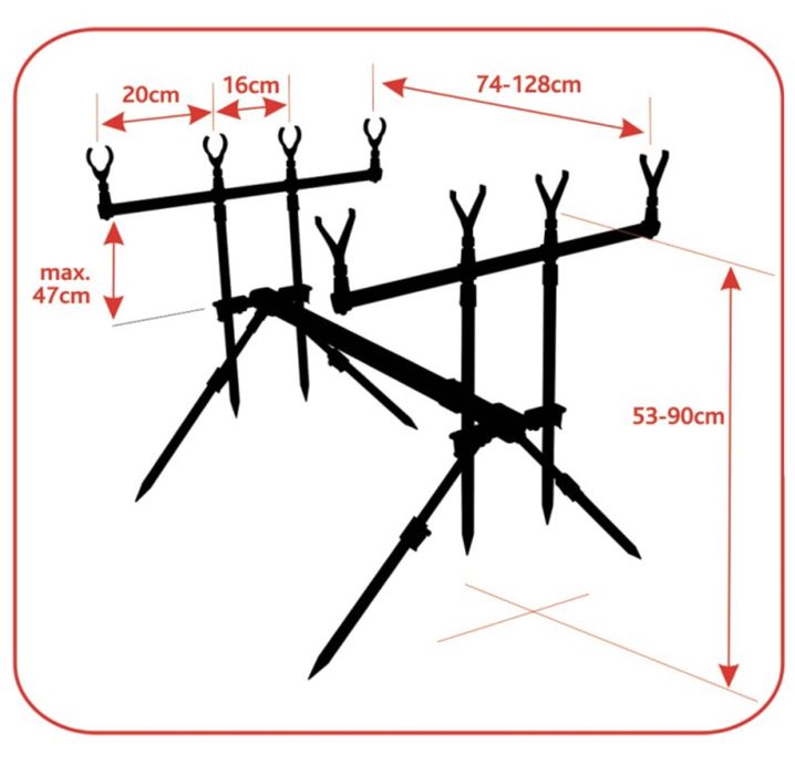Rodpod Baracuda RP 6 pentru 4 lansete