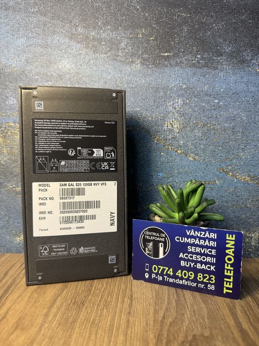 Samsung Galaxy S25/128Gb/Garantie 2Ani Centrul de Telefoane/Rate
