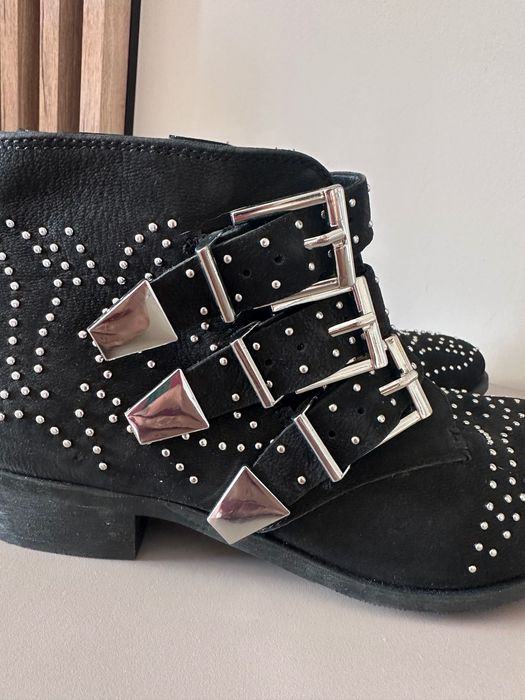 Botine cu tinte si catarame piele Office London