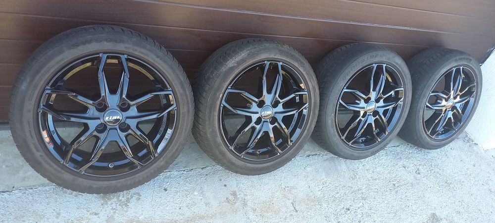 Jante aliaj negre 4X108 R16 Ford RIAL Lucca Diamant-Schwarz Lackiert