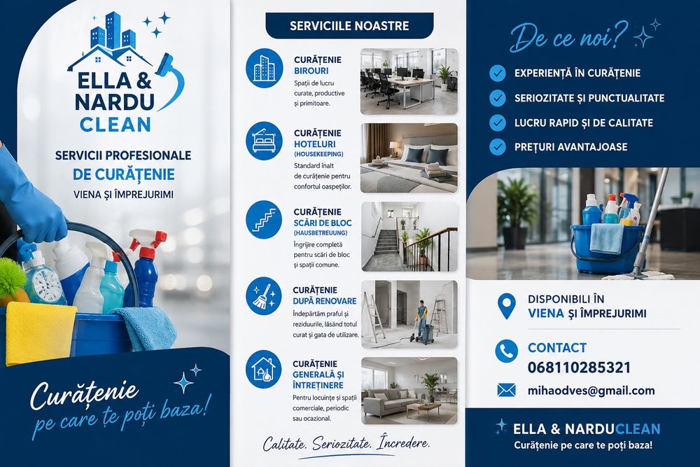 Oferim servicii de curatenie