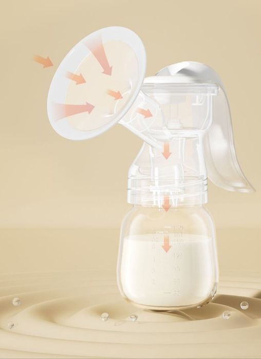 Ручной молокоотсос с бутылкой 180 мл сцеживатель молока