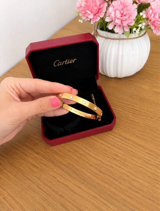 Луксозна мъжка гривна Love brаcelet Gold с 18k златно покритие Cartier inspired