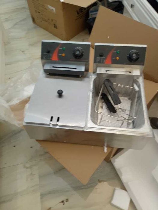 friteuza fripteuza friptoza fritoza electrica 2x10 litri inox restaurant noua sigilata