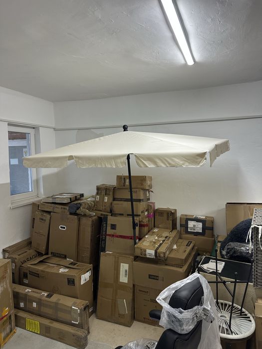 Правоъгълен градински чадър 200х125см, регулируема височина