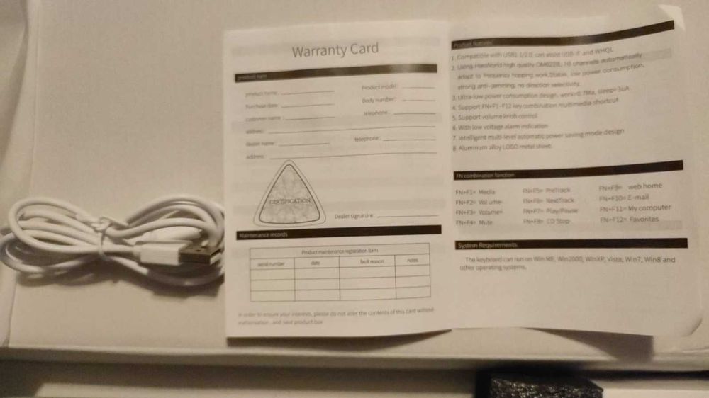 Kit tastatura si mouse wireless LANGTU LT500, Alb, NOU, cert. garantie