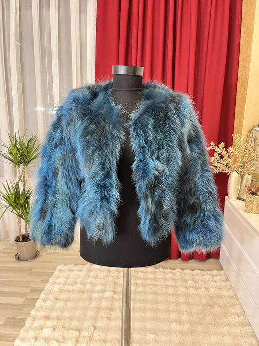 Haina noua scurta din blana naturala de vulpe xs