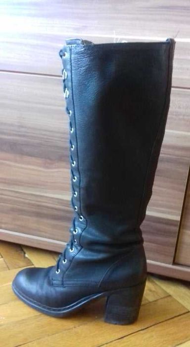 Черни ботуши естествена кожа